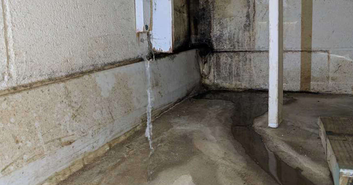 basement wall water leak