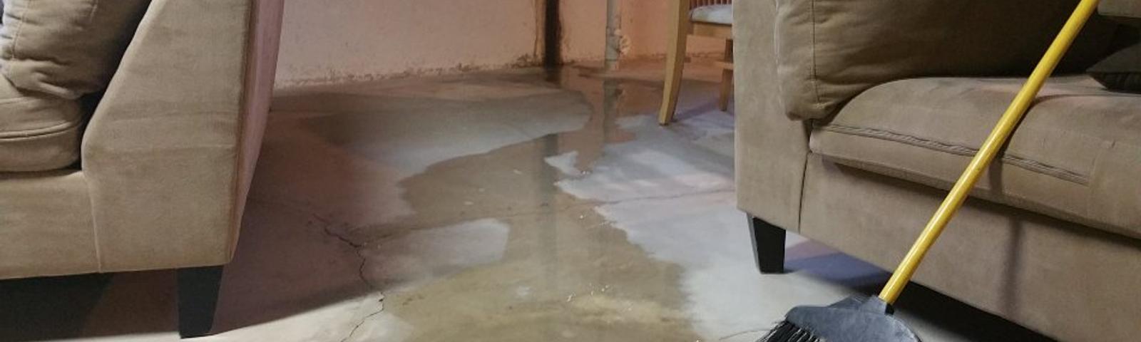 Flooding water in basement.
