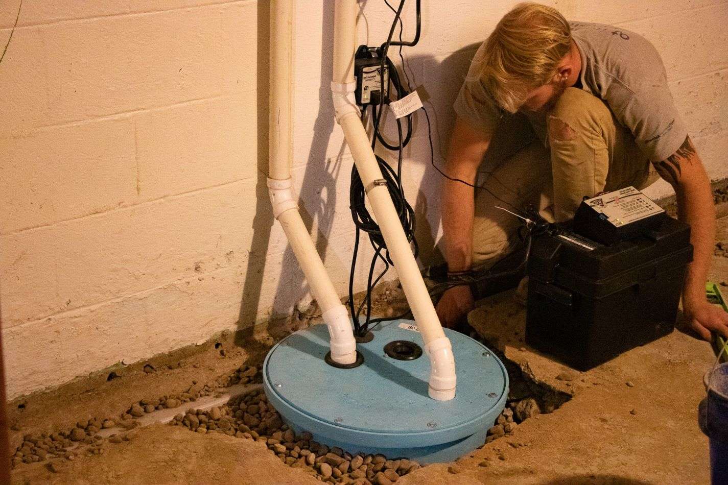 basement drain and sump pump
