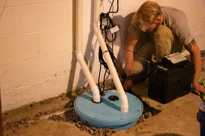 basement drain and sump pump