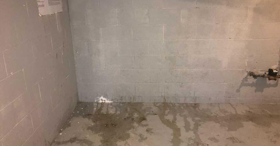 Water intrusion and leaking slab