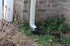 Exterior gutter and downspout.