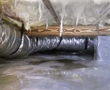 Compressed Condensation and wet insulation in crawlspace.