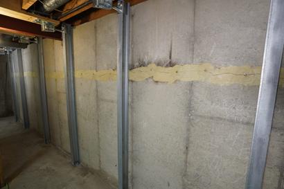 Intellibrace installed in the basement wall