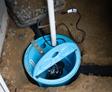 Sump pump installation process.