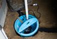 Sump pump installation process.
