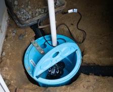 Sump pump installation process.