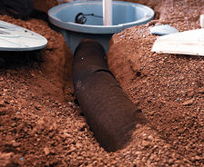 crawl space sump pump and drainage pipe installation process