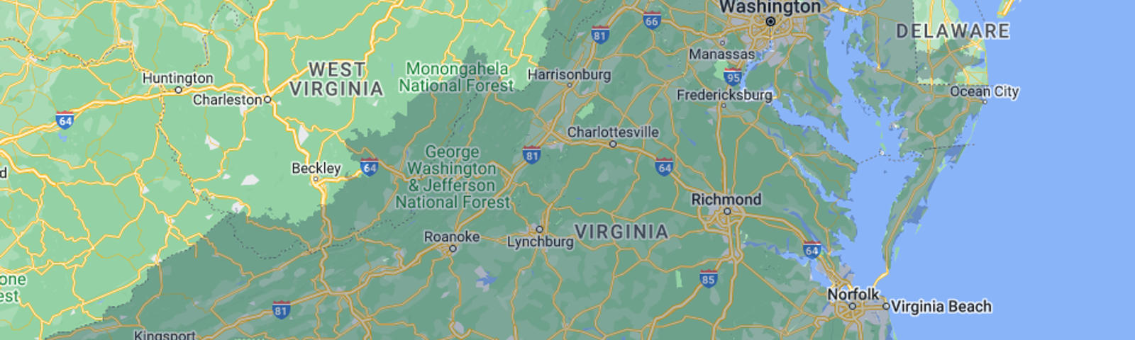 JES Foundation Repair service area map of the Mid-Atlantic region.