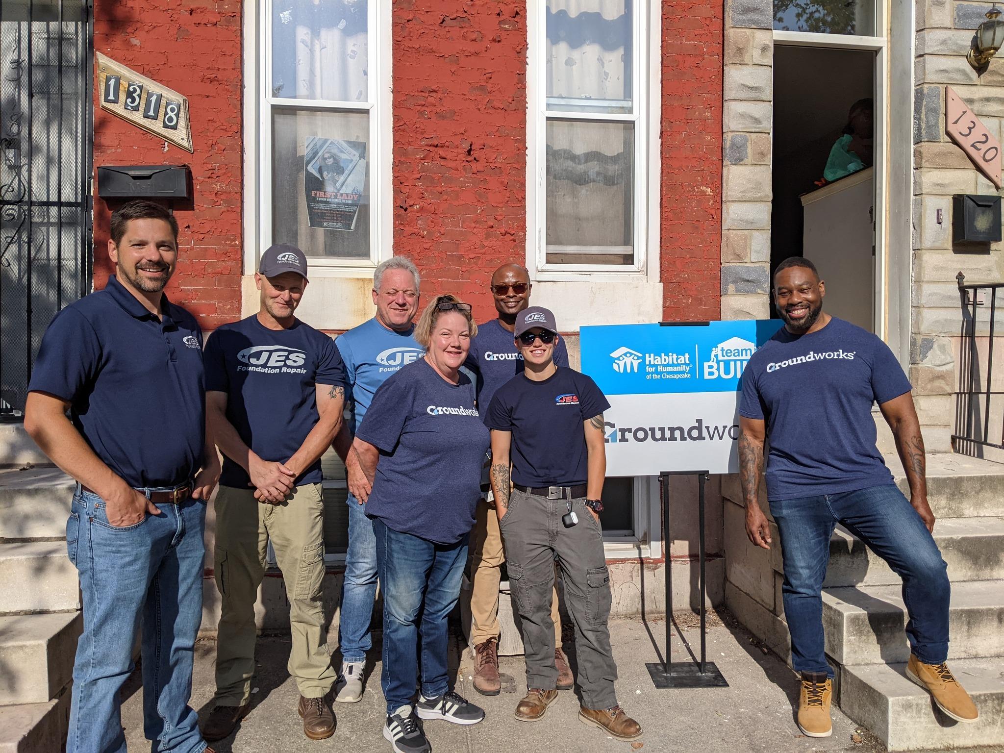 JES and Habitat for Humanity volunteers in Baltimore, MD.