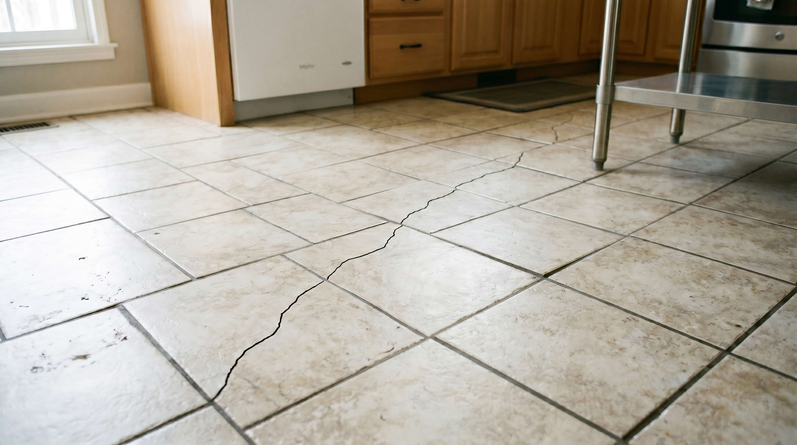 kitchen floor crack on tile
