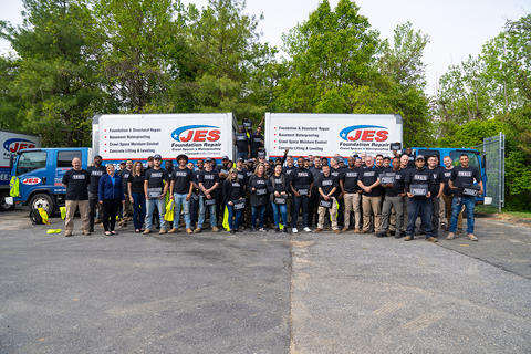 JES Foundation Repair team in front of work truck
