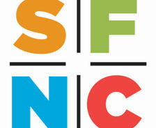 The letters S, F, N, and C, each in a different color, divided by black lines in a grid pattern.