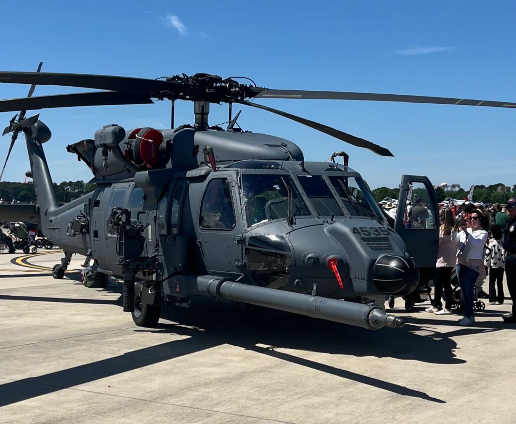 a military helicopter at Air Power Over Hampton Roads