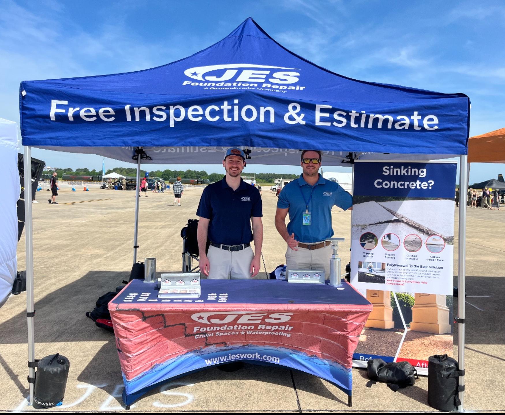JES employees at a company booth at Air Power Over Hampton Roads