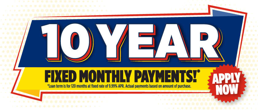 10 year fixed monthly payments financing banner