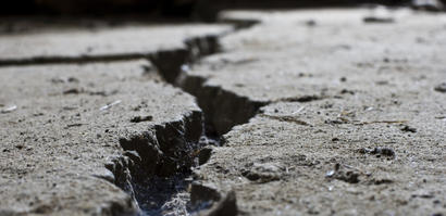 Large crack in concrete driveway can be fixed with PolyRenewal