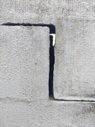 Cracked concrete retaining wall