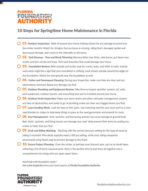 10 Steps for springtime home maintenance in Florida