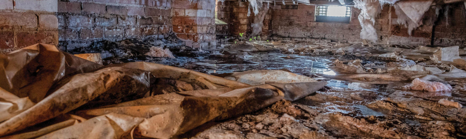 Wet crawl space