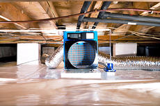 Dehumidifier in crawl space