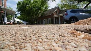 Concrete driveway after Poly leveling and lifting