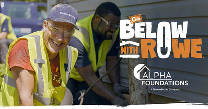 Go Below with Rowe banner with Alpha Branding