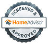 HomeAdvisor badge with "Screened & Approved" text and a house icon.