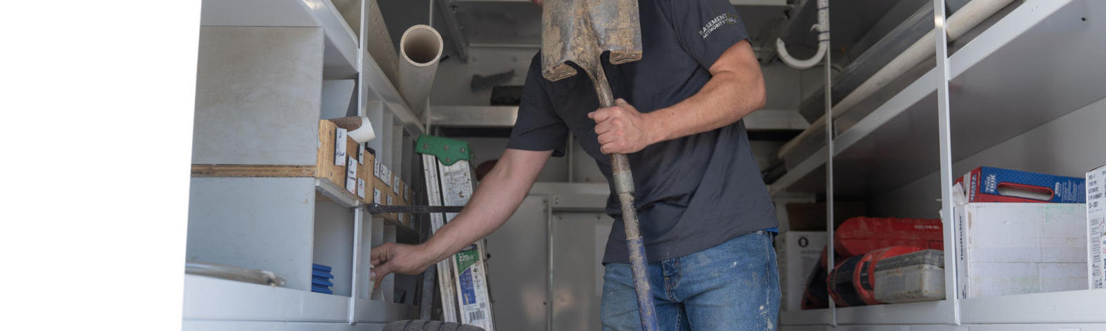 BAWV crew member in truck.
