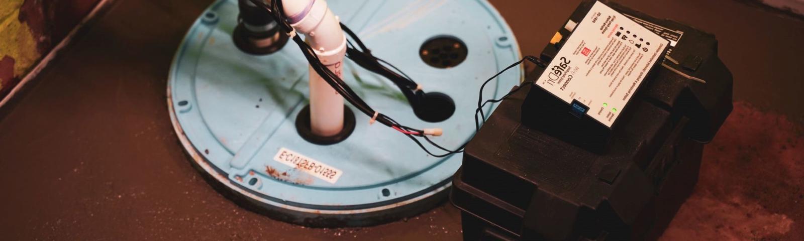 Close up of sump pump