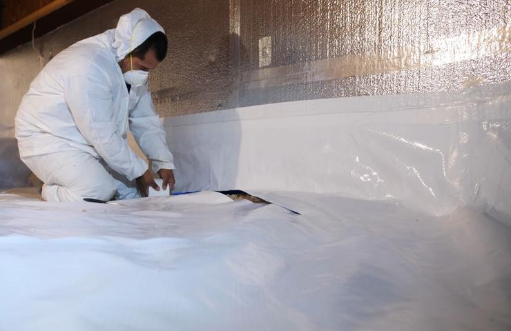 crew installing crawl space encapsulation