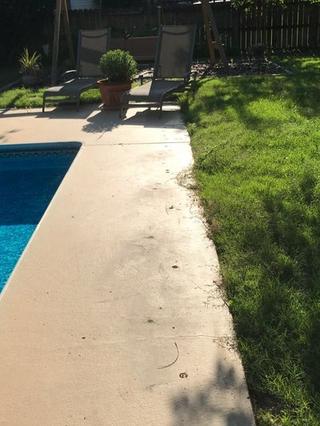 Pool deck after concrete leveling and lifting