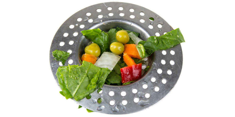 Garbage disposal with fresh vegetables