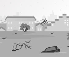 Floodwater black an d white graphic
