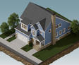 3D image of a healthy home and yard