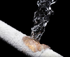 Frozen pipe that burst.