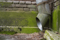 Pipe Drain Rainwater on Wall House