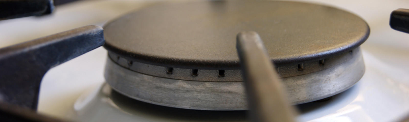 A close up of the gas stove burner.