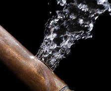 A pipe leaking due to freezing