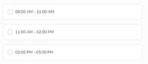 Available time slot web page.