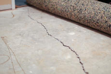 Crack in slab floor in basement