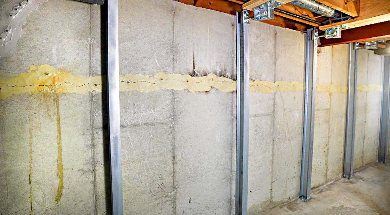 Installed wall braces in basement