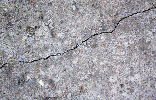 Cracked concrete on a summer day