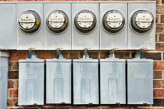 Close up of energy meters.