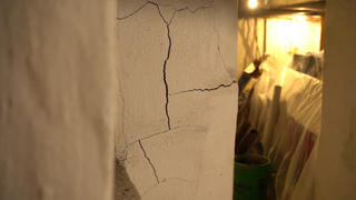 Cracked wall in basement