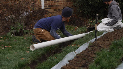 exterior drain installation
