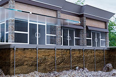 Example of a 3D rendering of commercial foundation repair