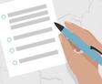 illustration of a person with a pen and checklist