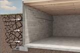 Bowed Basement-Wall 3D illustration