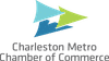 Logo of the Charleston Metro Chamber of Commerce with overlapping blue and green arrows.